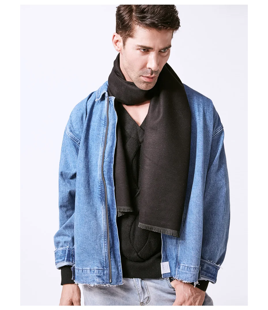 men scarf style VIANOSI Man Solid Winter Scarves Fashion Long Cotton scarf Men soft warm Wraps VA246 mens linen scarf