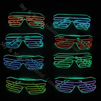 

Promotional Light up EL Glasses for Festival Decoration Mutil color with Sound Inverter +Free Shipping