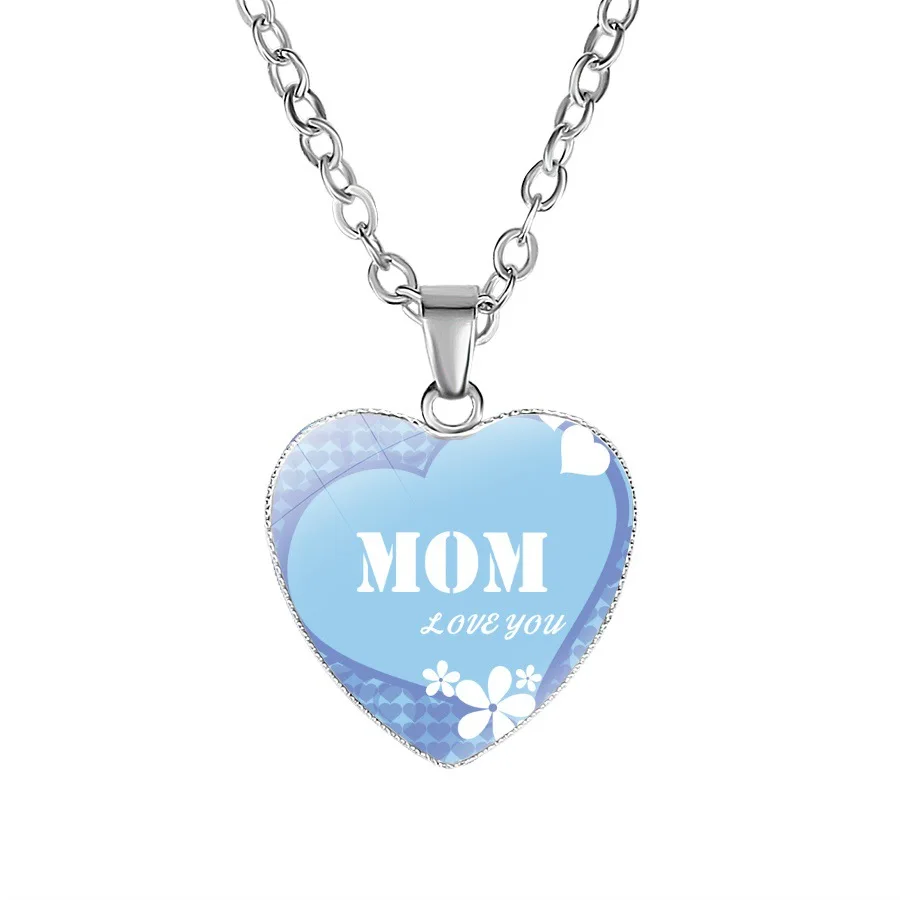 

Doreen Box Fashion Silver Color Color Sweet Heart Pendant Necklace for Girls Best Birthday Gift Jewelry From MOM MUM Mommy, 1PC