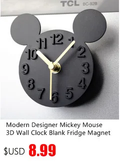 Mute Refrigerator Magnets souvenir Digital Self Adhesive Wall Clock Fridge Magnets blanks magnetic board Kitchen Watch Mural