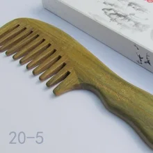 Высокое качество волос Здравоохранение массаж Всего дерево расширить зубы зеленый сандалового дерева ручка Расчёски и гребни для волос Макияж Расчёски для волос Профессиональный Кисточки