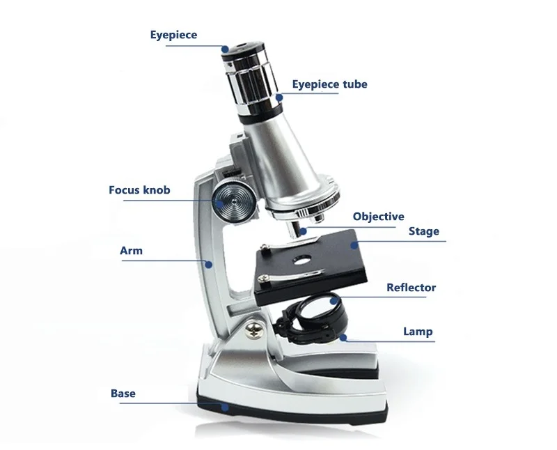 Подарочный микроскоп с подсветкой, увеличение 1200Х, монокулярный биологический микроскоп для новичков, учебный био-микроскоп для детей, студентов