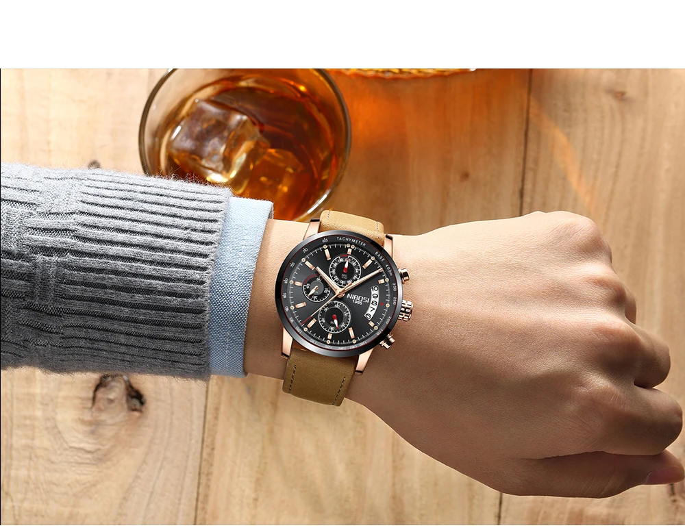 NIBOSI Uhren Herren Quarz Chronographen Analog Watch Men Stainless Steel Top-marke Luxus Leather Watches Sport Relogio Masculino (15)