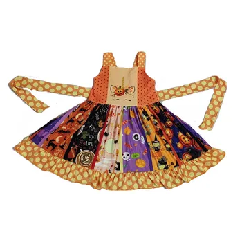

2019 unicorn dress baby girls high quality strap sleeveless pumpkin dresses kids boutique Halloween children's clothing gxj