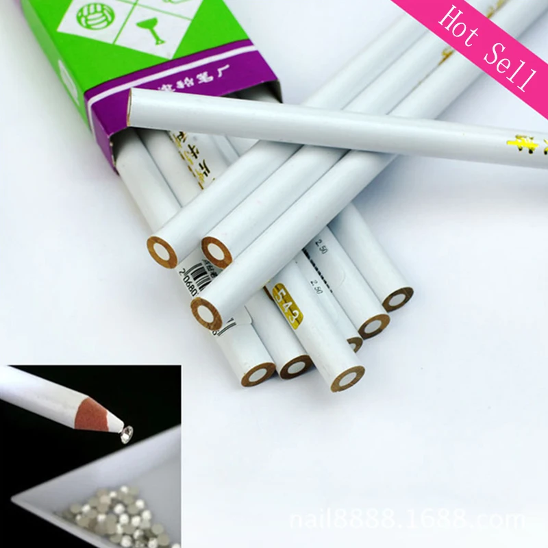 

10pcs Dual-ended Dotting Pen Rhinestone Studs Picker Wax Pencil Crystal Beads Handle Nail Art Tool