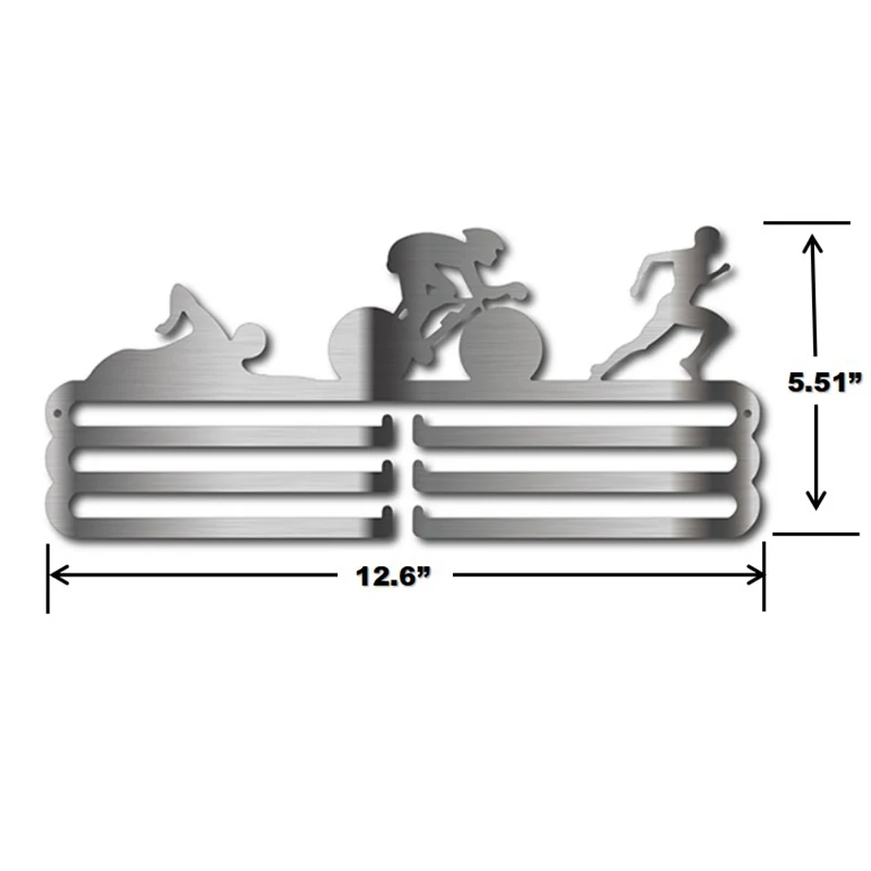 Медаль для триатлона из нержавеющей стали, вешалка с 3 висячими барами, вешалка для спортивных медалей, держатель медали, держатель 36+ медали