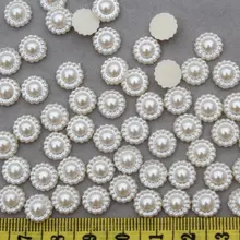 2000 шт.-Kawaii Pearlized акрил цвета слоновой кости с цветами и бусинами 8 мм, Высокое качество ABS крышка не исчезает D25