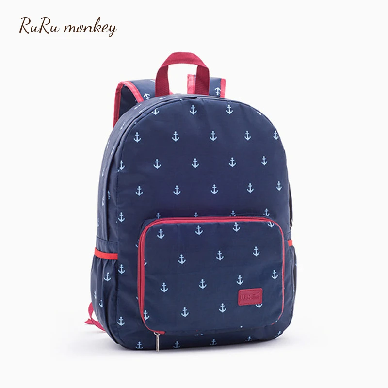 

RURU monkey School Backpack Geometric Bags Large Capacity Traveling Bags For Girls Outing Camping Backpacks Mochilas Escolares