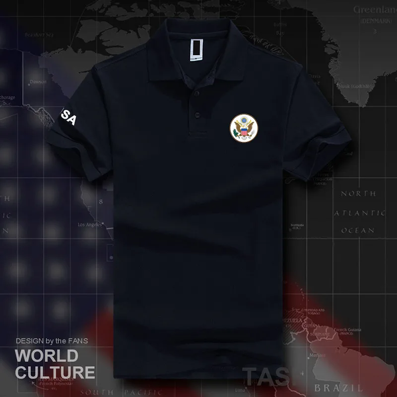 Соединенные Штаты Америки, США, мужские рубашки поло с коротким рукавом, белые бренды с принтом для страны, хлопок, Новая мода - Цвет: polo-navy