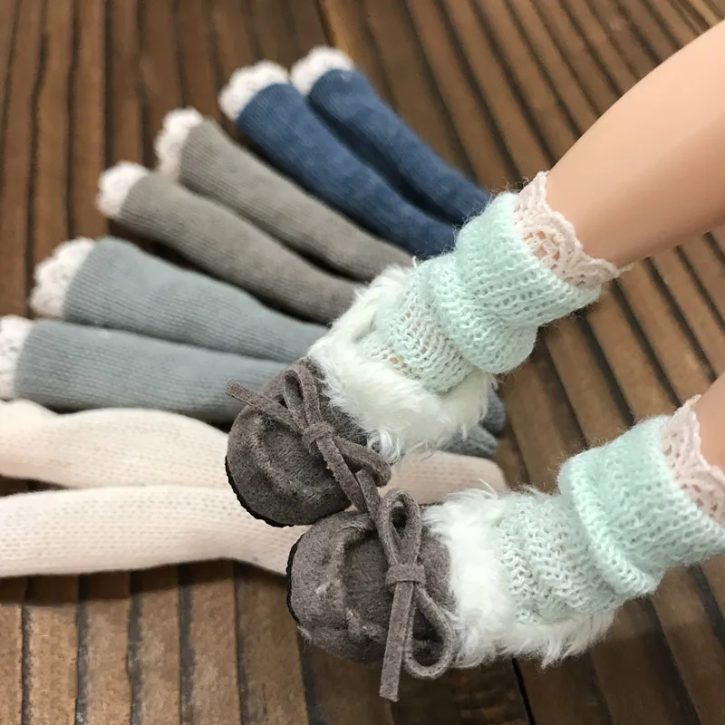 

3 Pairs Cute Knitted Lacy Sock for Blyth, Azone, Licca, Momoko 1/6 bjd Doll Clothes Accessories