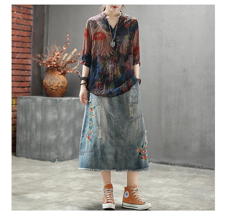 silk blouses Max LuLu Summer Korean Fashion Ladies Linen Tops And Blouses Womens Printed V Neck Chiffon Shirts Casual Vintage Cotton Clothes womens blouses