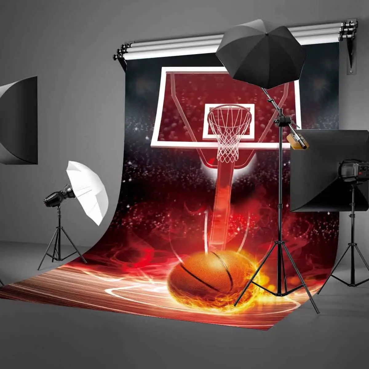 150x220cm Hot Blood Basketball Backdrop Hot Blood Basketball Series Photography Background for Camera Photo Props
