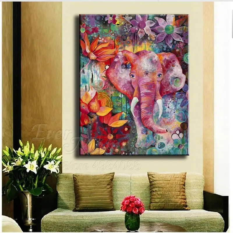 Алмазная картина Ever Moment 5D DIY, украшение в виде цветка слона, Стразы ручной работы, полная квадратная Алмазная вышивка 3F704