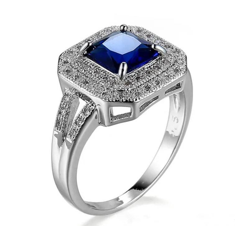 

Square promise love Rings new jewelry White Cubic Zircon women Engagement Ring