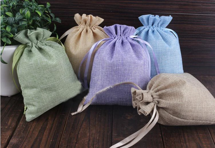 

20*30 120pcs Mixed Jute Sacks Drawstring gift bags for jewelry/Accessories/Cosmetic/wedding/christmas Linen pouch Packaging Bag