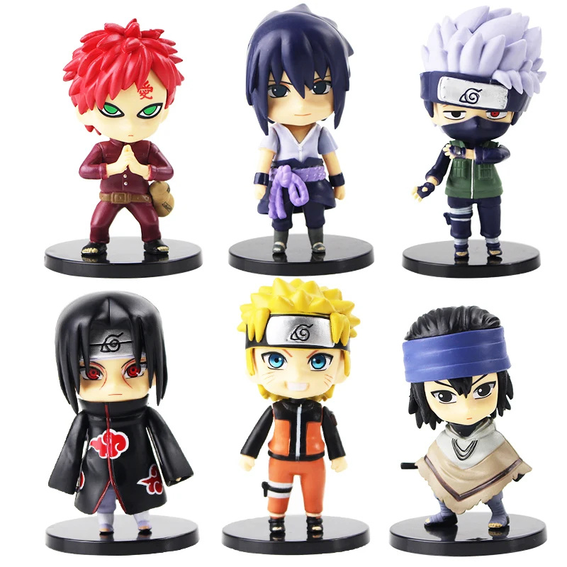 

6pcs/set Anime Naruto Action Figures Uzumaki Naruto Gaara Uchiha Sasuke Hatake Kakashi PVC Figure Collectible Model Toys 9cm