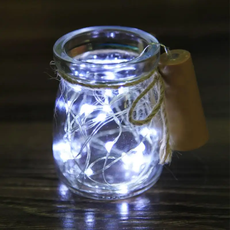 LemonBest 10 светодиодный солнечный струнный светильник креативная пробка для бутылок лампа «сделай сам» для бара Свадебные Рождественские декоративные лампочки цепь - Испускаемый цвет: cold white