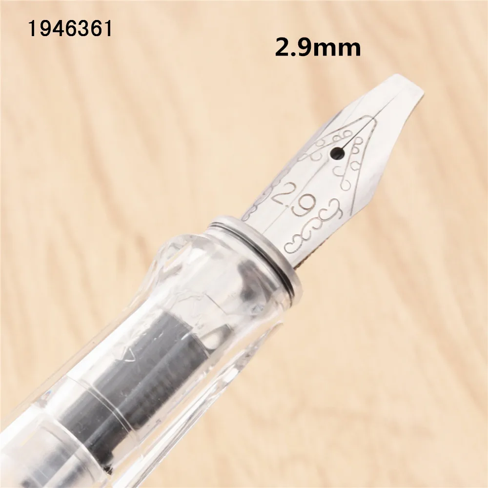 Jinhao 874 Transparent white Gothic parallel the art flower body art Flat Tip Vinyl Tibetan Arabic Student office Fountain Pen - Color: 2.9mm