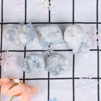 

Natural Celestite Geode Quartz Cluster Crystal Specimen Healing