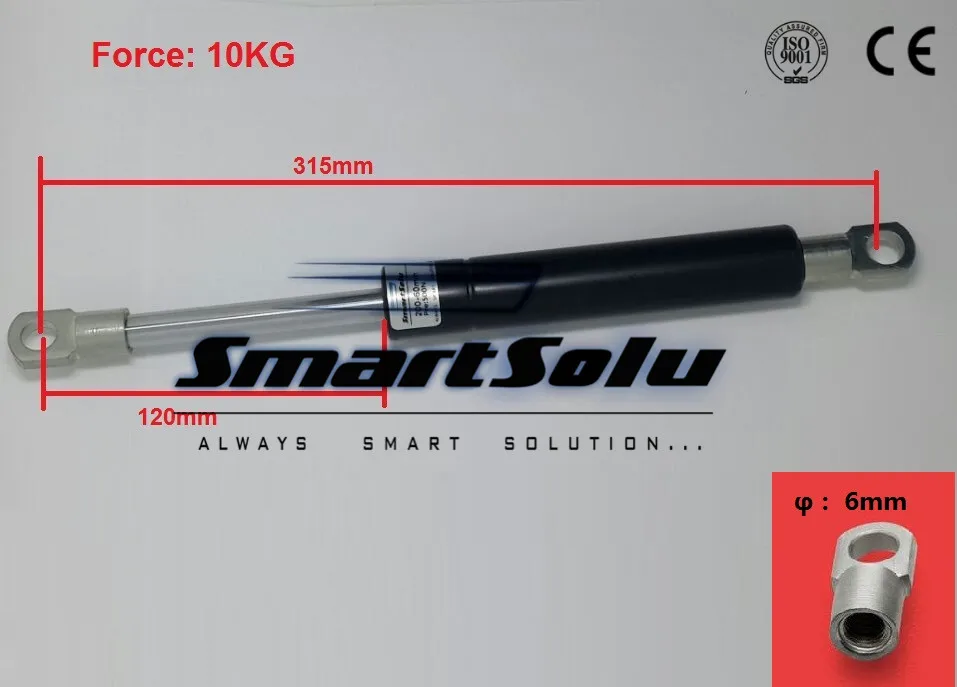

Free Shipping 2pcs/lot 315mm*120mm*10kg Force 4.7" Stroke Car Auto Lift Strut Gas Spring Damper 13