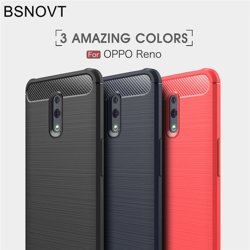 OPPO Reno Case For OPPO Reno Full Shockproof Cover Soft Silicone Rubber Hard PC Phone Case Back Cover For OPPO Reno Cover Fundas
