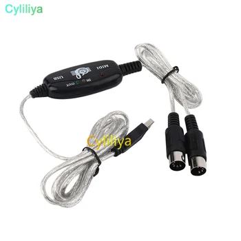 

300set/lot New 1.8M USB IN-OUT MIDI Interface Cable Converter PC to Music Keyboard Cord Adapter free shipping Wholesale