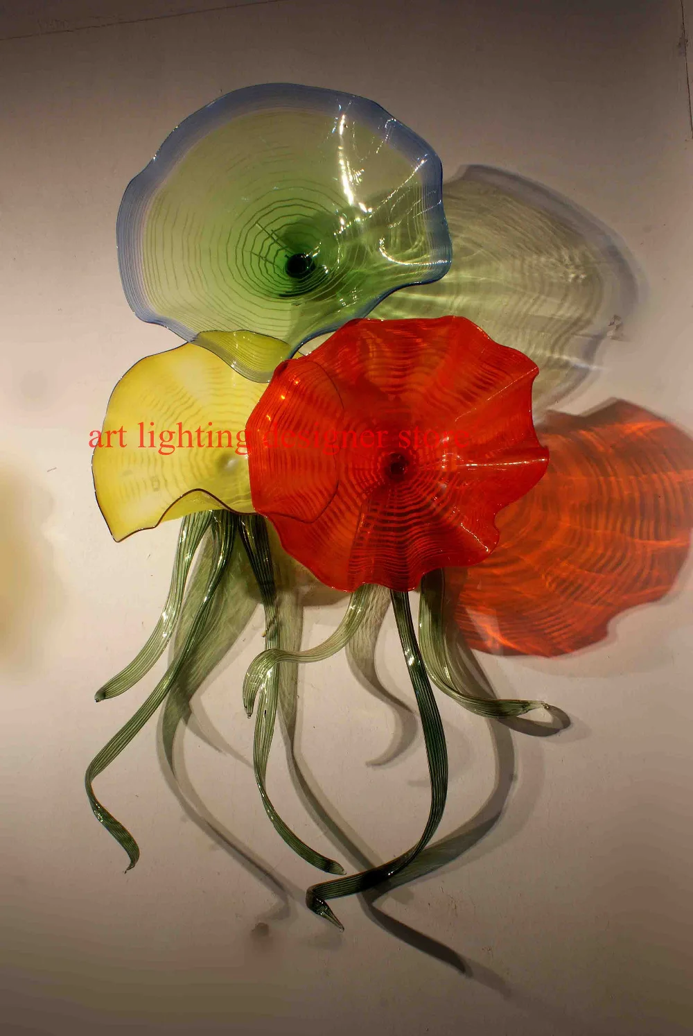 2018 New Dale Chihuly Hand Blown Glass Hanging Plates Wall ...