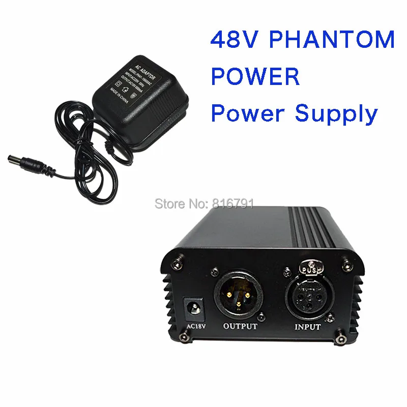

Professional 1 Channel 48V AC Phantom Power Supply with Adapter for Any Condenser Microphone