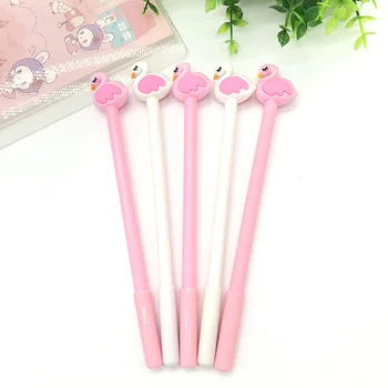 

50 PCS Cartoon Pink Flamingos Modeling 0.38mm Neutral Pen Student Learning Office Black Signature Wholesale Canetas for Kids