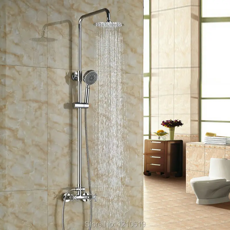 Newly Chrome Finished Shower Set Faucet Mixer Tap Wall Mount 8