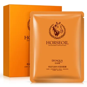 

5pcs/lot BIOAQUA Miracle Beauty Care Horse Oil Facial Mask Moisturizing , Skin Whitening Brightening Face Mask Face Care
