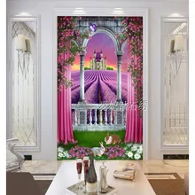 Пользовательские крыльцо квадратная дрель полный Алмазная картина вышивка крестиком набор кролик романтический Лавандовый замок декоративный бриллиантовый вышивка Декор