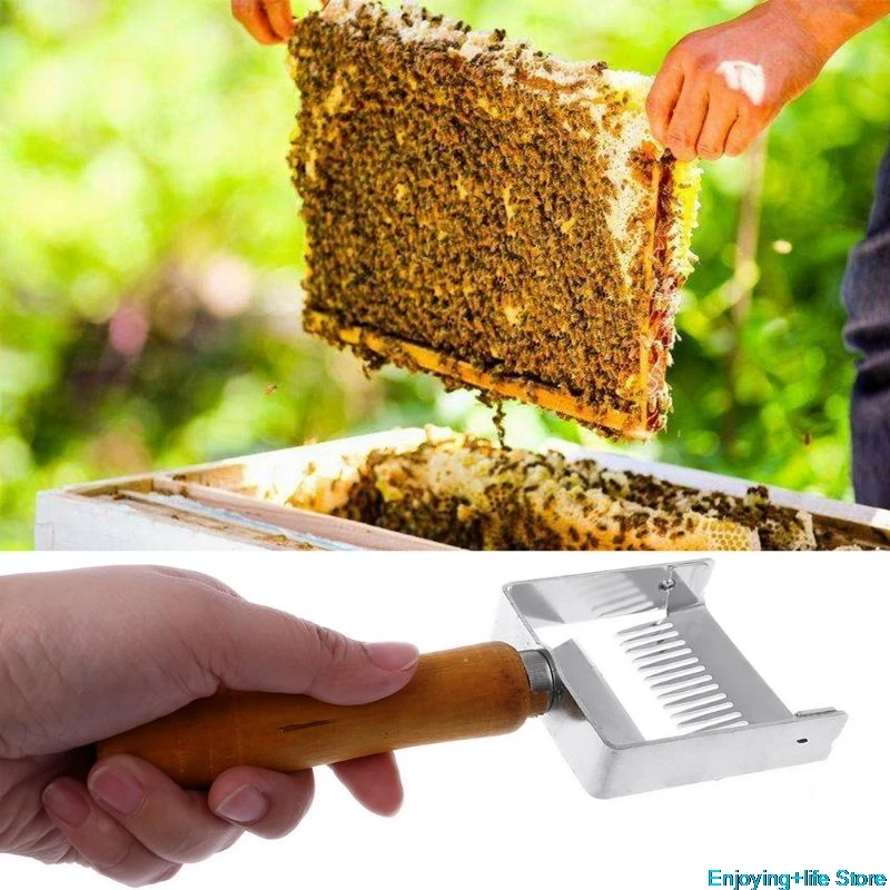 Инструмент для пчеловодства, оборудование для выращивания пчеловодства, вилка с деревянной ручкой, медовый гребень, скребок для меда