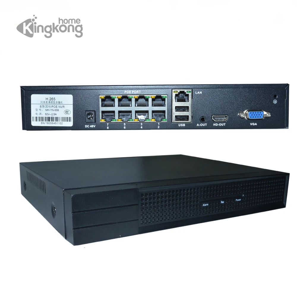 Kingkonghome 4MP IP Camera Audio Record WITH POE Security CCTV System Home 4CH NVR Network Recorder