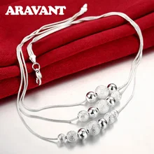 Silber 925 Halsketten Schmuck Mode Layered Sand Perle Halskette Für Frauen Hochzeit Schmuck Geschenke