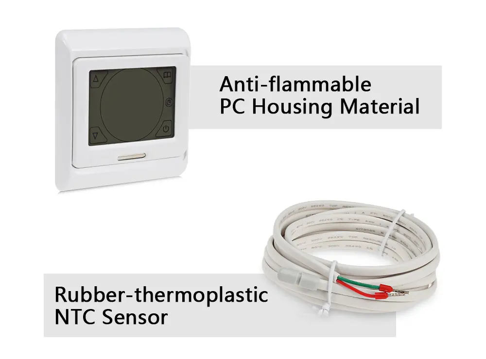 Touch-screen Digital ThermometerThermostat Weather Station for Warm Floor,Electric Heating System Temperature Controller