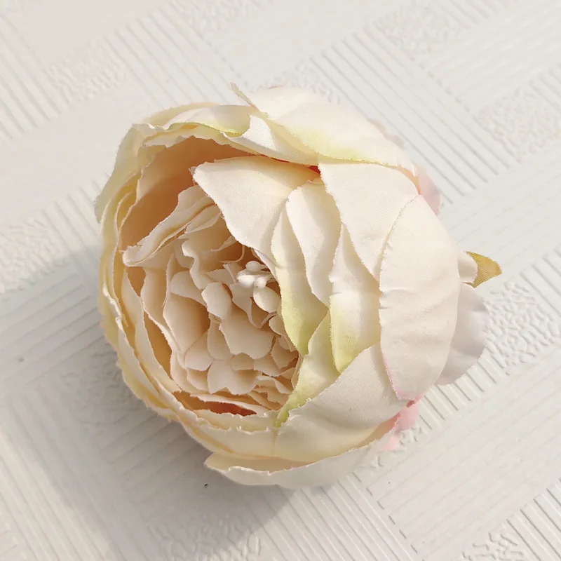 white peony flower head silk peonies roses artificial flowers heads  fake flower wall decoration (19)