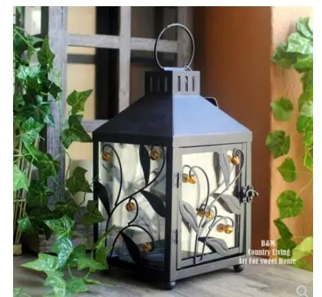 American vintage iron art candlestick living room garden courtyard home decoration de culpture statue | Дом и сад