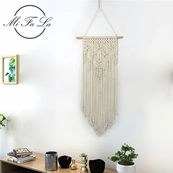 

Handmade Boho Home Decor Bohemian Macrame Wall Hanging Tapestry Woven Wall Art Cotton bohem Tapisserie Wedding Decoration tapiz