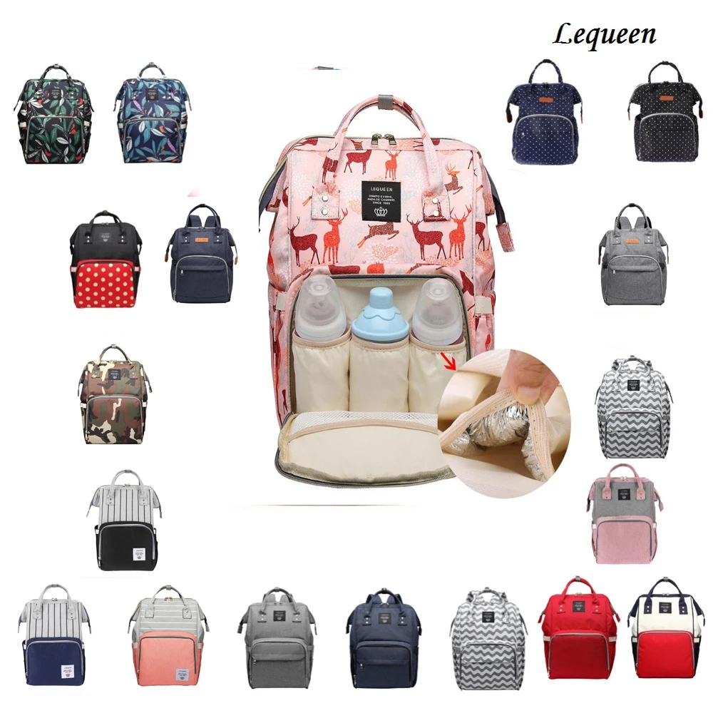 Lequeen sac de soins infirmiers momie maternité Nappy marque grande capacité bébé sac voyage sac à dos concepteur sac de soins infirmiers pour les soins de bébé