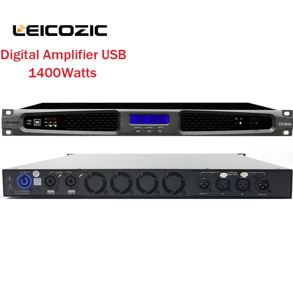 Leicozic 1400 Вт усилитель мощности цифровой линейный усилитель живой звук PA/DJ система s легкий вес Touring Amp 1u цифровая аудиосистема