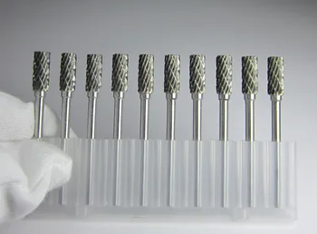 

10PCS shank 3mm head Blade DIA 5mm A Tpye Cylindrical carbide rotary burrs files Grinder Polishing Electric Grinder molds finish