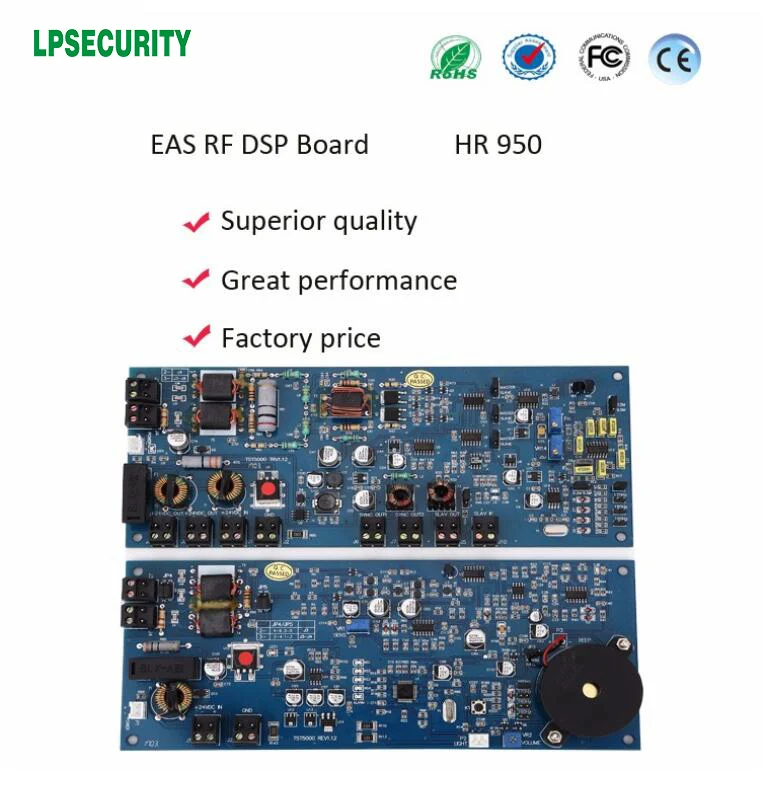 

DC24V 8.2mhz EAS RF DSP Board PCB RX+TX for eas antenna Yellow / Bule HR-950 Anti interference EAS RF Dual Board