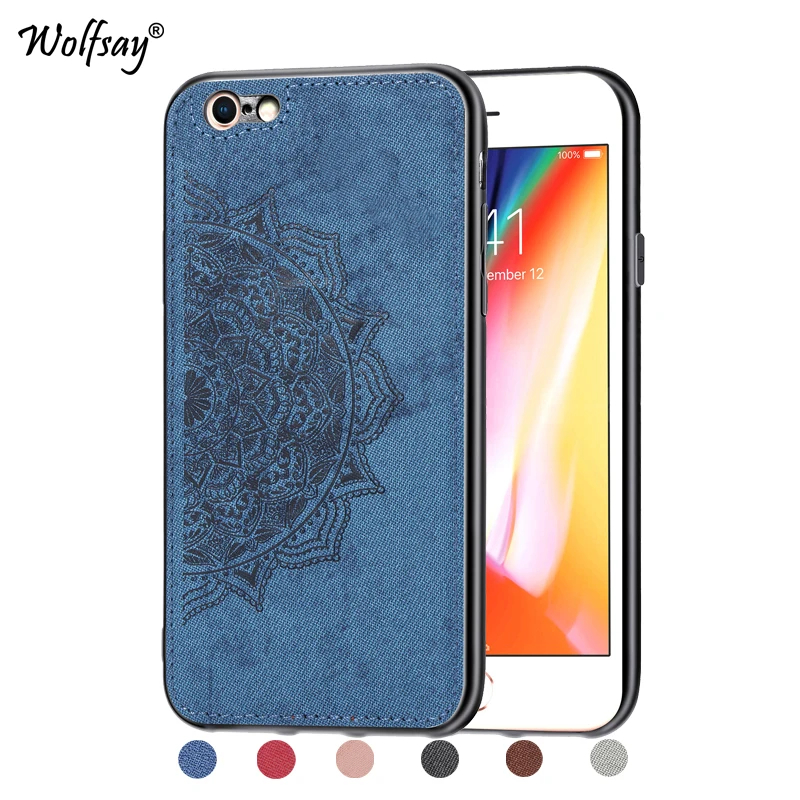 

For iPhone 6s 6 Shockproof Soft TPU Rubber Cloth Texture Hard Back Phone Case For iPhone 6s 6 Cover For Apple iPhone 6s 6 Fundas