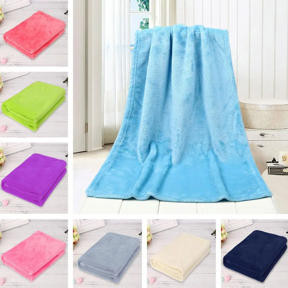 

Textile sofa for home bedding Fleece blanket summer solid colors super soft warm flannel blankets on the sofa bed bedspreads