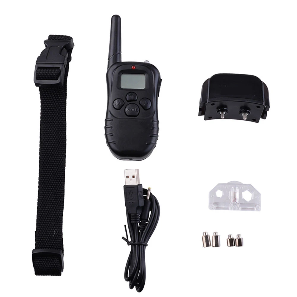 

300 Meters Waterproof Remote Electric Shock Anti-bark Pet Dog Rechargeable Training Collar with LCD display
