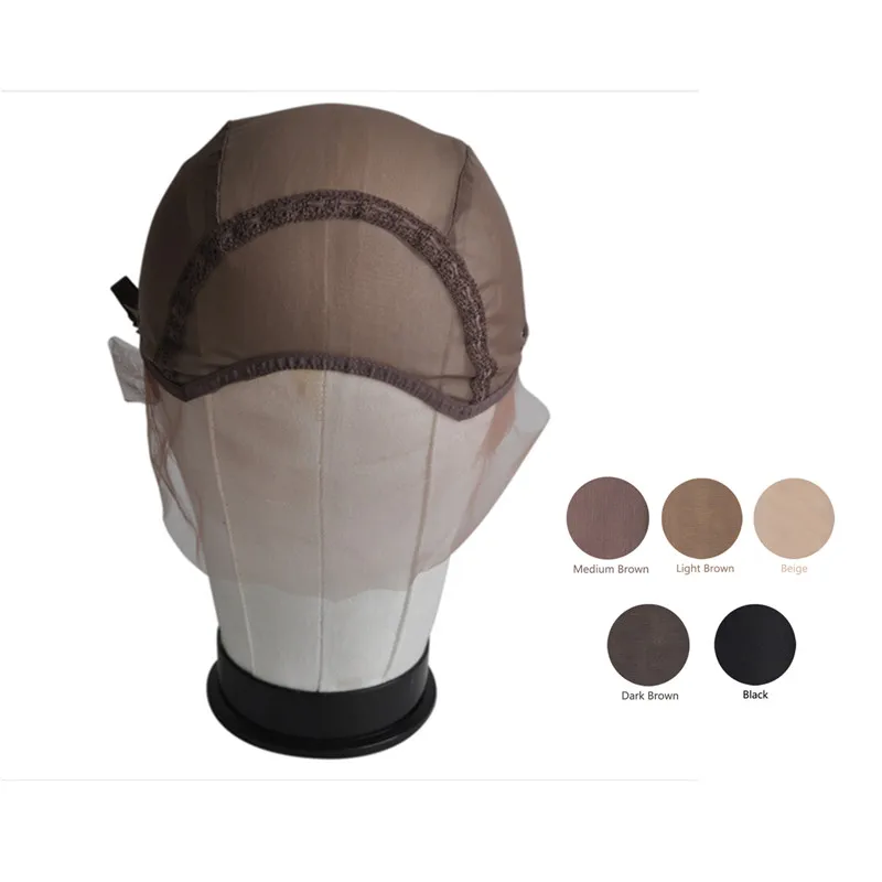 

2pcs/lot Front Lace Wig Cap For Making Wigs With Adjustable Strap Glueless Weaving Caps Size M Wig Caps
