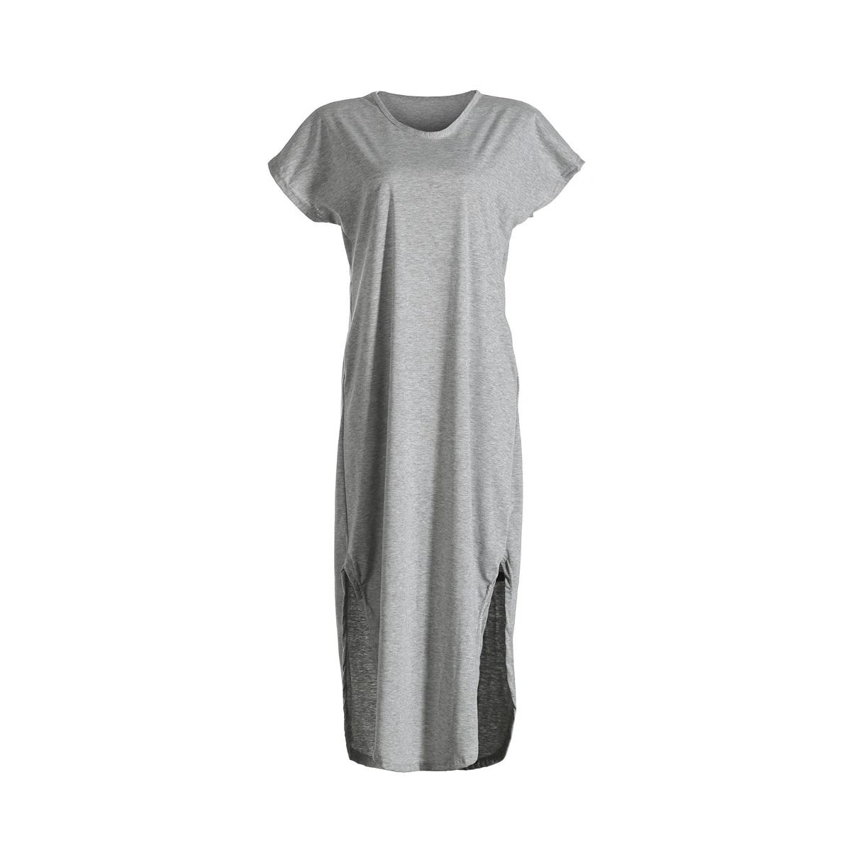 Женская футболка Длинное Макси-Платье С Разрезом Вечернее платье-рубашка летнее пляжное свободное летнее платье