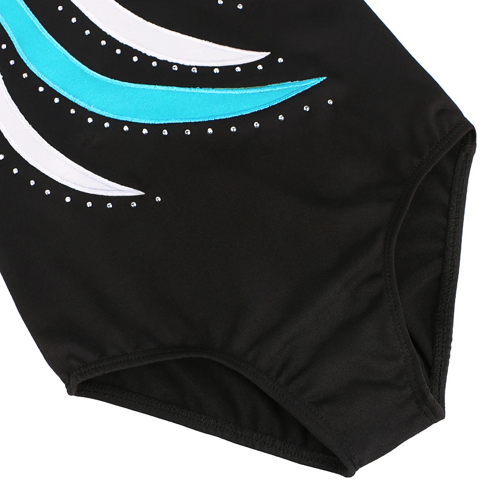 BAOHULU/гимнастическое трико с длинными рукавами для девочек-подростков; цвет черный, синий; блестящая одежда для балета; Одежда для танцев; Спортивный костюм для детей
