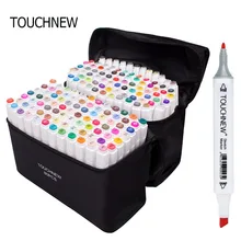 Marcadores touchnew conjunto 1 pcs animação esboço marcador dupla dicas desenho artista escova canetas para material escolar